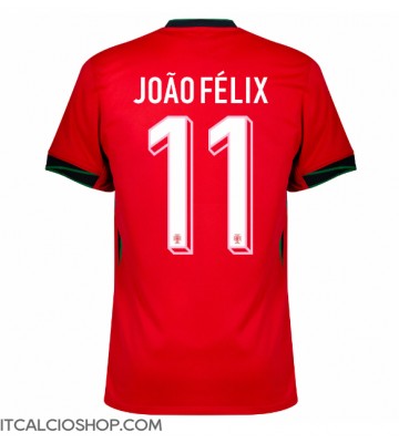 Portogallo Joao Felix #11 Prima Maglia Europei 2024 Manica Corta